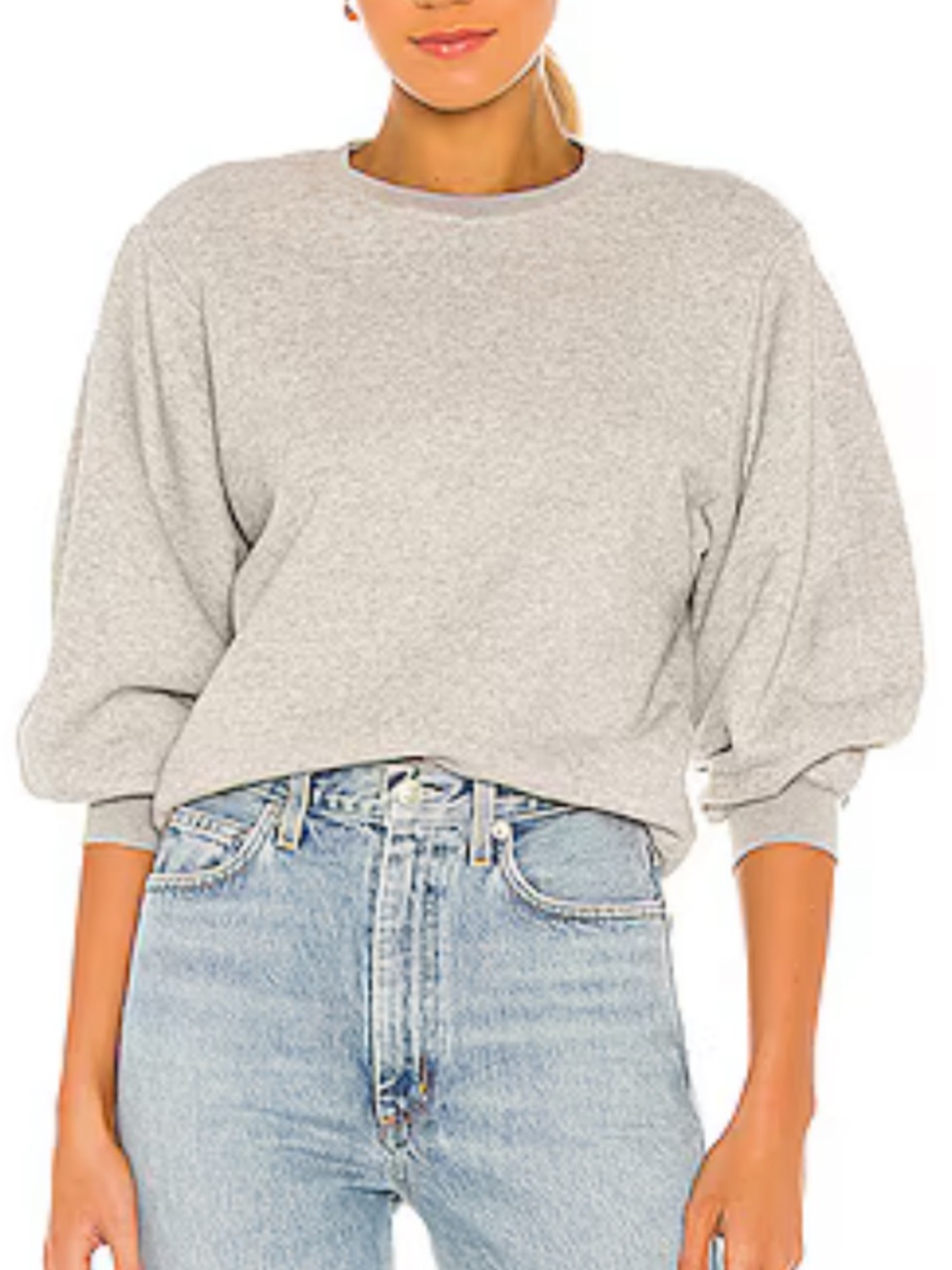 AGOLDE Thora Heather Gray Crewneck Sweatshirt